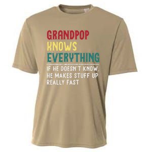 Grandpop Know Everything Fathers Day For Funny Grandpop Cooling Performance Crew T-Shirt