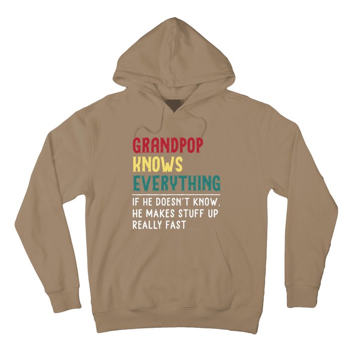 Grandpop Know Everything Fathers Day For Funny Grandpop Hoodie