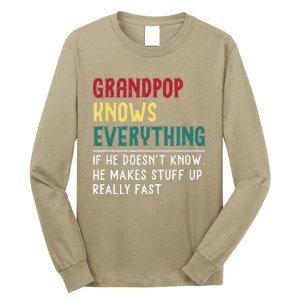 Grandpop Know Everything Fathers Day For Funny Grandpop Long Sleeve Shirt