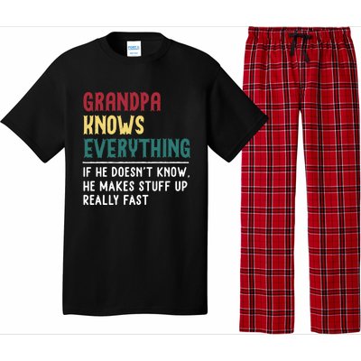 Grandpa Know Everything Father's Day Gift For Funny Grandpa Cool Gift Pajama Set