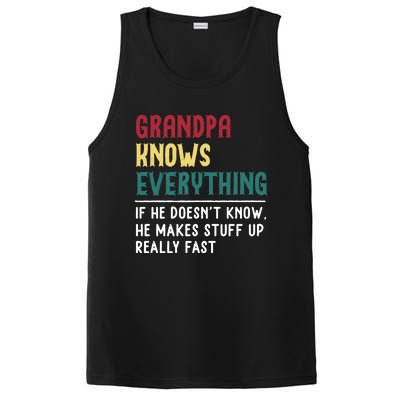 Grandpa Know Everything Father's Day Gift For Funny Grandpa Cool Gift PosiCharge Competitor Tank