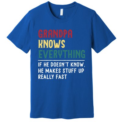 Grandpa Know Everything Father's Day Gift For Funny Grandpa Cool Gift Premium T-Shirt