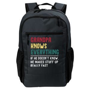 Grandpa Know Everything Father's Day Gift For Funny Grandpa Cool Gift Daily Commute Backpack