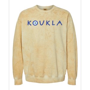 Greek Koukla Evil Eye Greek Pride Greek Woman Girl Greece Colorblast Crewneck Sweatshirt