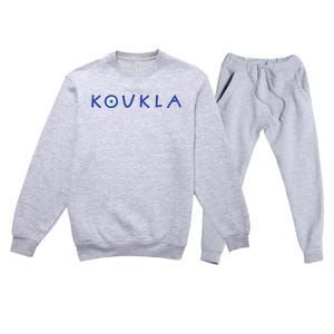 Greek Koukla Evil Eye Greek Pride Greek Woman Girl Greece Premium Crewneck Sweatsuit Set