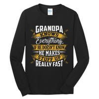 Grandpa Knows Everything Funny Fathers Day Tall Long Sleeve T-Shirt