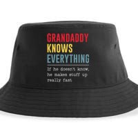 Grandaddy Knows Everything Funny FatherS Day Sustainable Bucket Hat