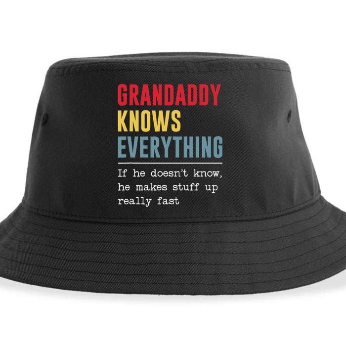 Grandaddy Knows Everything Funny FatherS Day Sustainable Bucket Hat