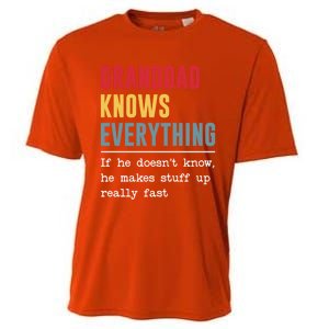 Granddad Knows Everything Gift Funny Grandpa FatherS Day Cool Gift Cooling Performance Crew T-Shirt