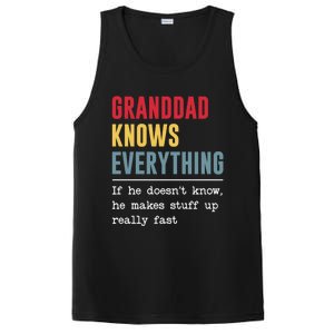 Granddad Knows Everything Gift Funny Grandpa FatherS Day Cool Gift PosiCharge Competitor Tank