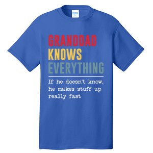 Granddad Knows Everything Gift Funny Grandpa FatherS Day Cool Gift Tall T-Shirt