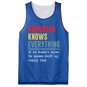 Granddad Knows Everything Gift Funny Grandpa FatherS Day Cool Gift Mesh Reversible Basketball Jersey Tank