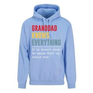 Granddad Knows Everything Gift Funny Grandpa FatherS Day Cool Gift Unisex Surf Hoodie