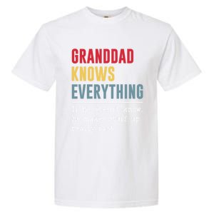 Granddad Knows Everything Gift Funny Grandpa FatherS Day Cool Gift Garment-Dyed Heavyweight T-Shirt