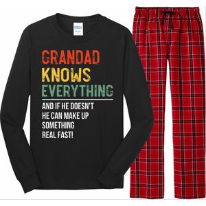 Grandad Knows Everything Fathers Day Grandad Long Sleeve Pajama Set