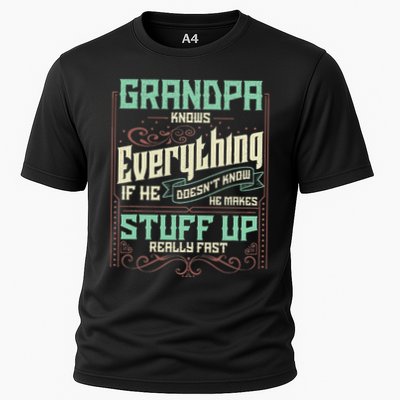 Grandpa Knows Everything Funny Grandpa Fathers Day Gifts Performance Shirt
