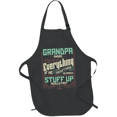 Grandpa Knows Everything Funny Grandpa Fathers Day Gifts Apron
