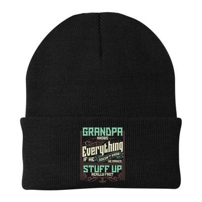 Grandpa Knows Everything Funny Grandpa Fathers Day Gifts Beanie