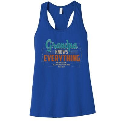 Grandpa Knows Everything For Fathers Day Women's Racerback Tank