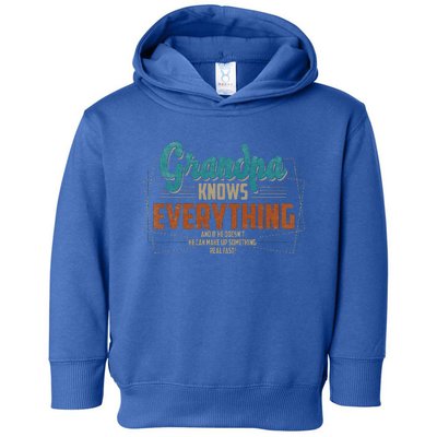 Grandpa Knows Everything For Fathers Day Toddler Hoodie