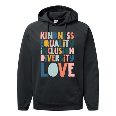 Groovy Kindness Equality Inclusion Diversity Love Teachers Performance Fleece Hoodie