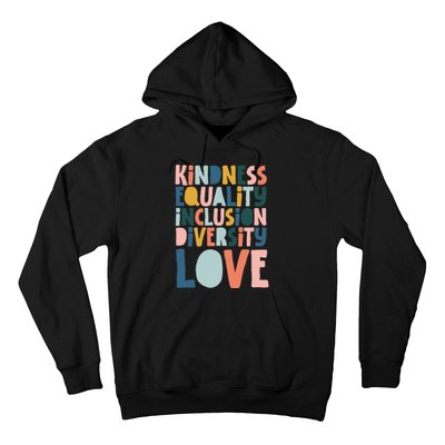 Groovy Kindness Equality Inclusion Diversity Love Teachers Hoodie