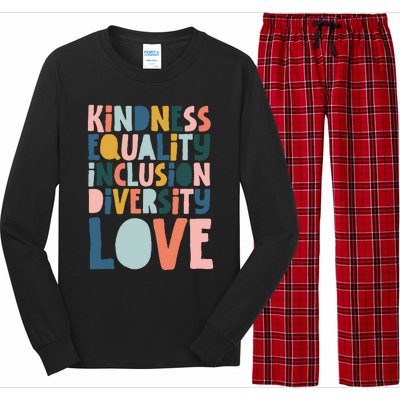 Groovy Kindness Equality Inclusion Diversity Love Teachers Long Sleeve Pajama Set