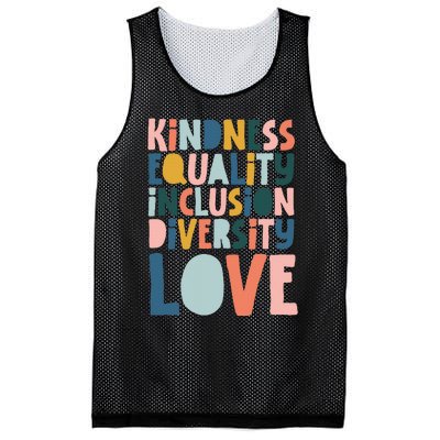 Groovy Kindness Equality Inclusion Diversity Love Teachers Mesh Reversible Basketball Jersey Tank