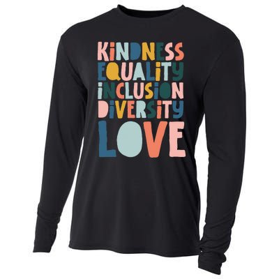 Groovy Kindness Equality Inclusion Diversity Love Teachers Cooling Performance Long Sleeve Crew