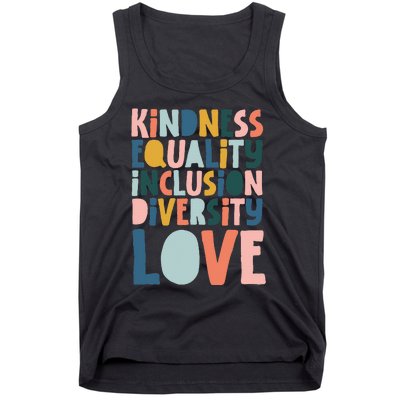 Groovy Kindness Equality Inclusion Diversity Love Teachers Tank Top