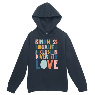 Groovy Kindness Equality Inclusion Diversity Love Teachers Urban Pullover Hoodie