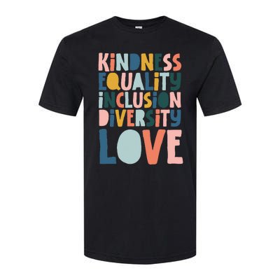 Groovy Kindness Equality Inclusion Diversity Love Teachers Softstyle CVC T-Shirt