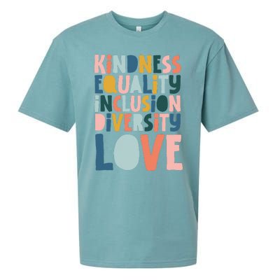 Groovy Kindness Equality Inclusion Diversity Love Teachers Sueded Cloud Jersey T-Shirt