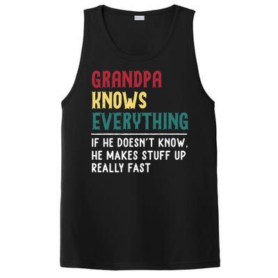 Grandpa Know Everything FatherS Day Gift For Funny Grandpa Gift PosiCharge Competitor Tank