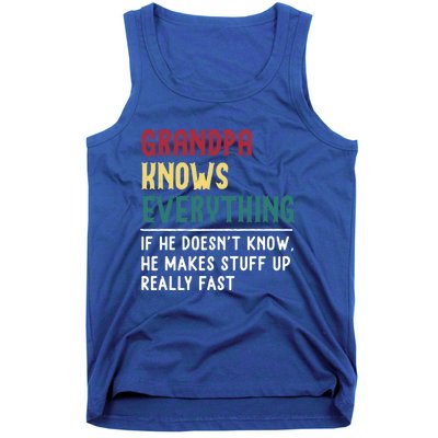 Grandpa Know Everything FatherS Day Gift For Funny Grandpa Gift Tank Top