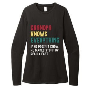 Grandpa Know Everything Fathers Day Gift For Funny Grandpa Gift Womens CVC Long Sleeve Shirt