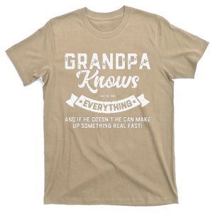 Grandpa Knows Everything 60th Gift Funny Fathers Day T-Shirt