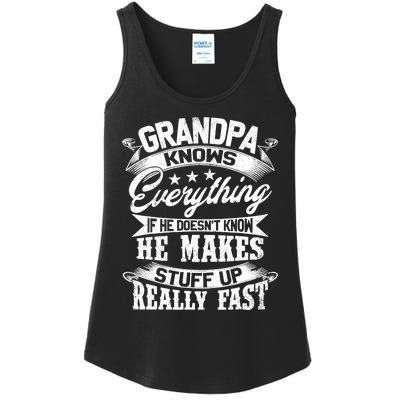 Grandpa Knows Everything Funny Gift For Father's Day Ladies Essential Tank