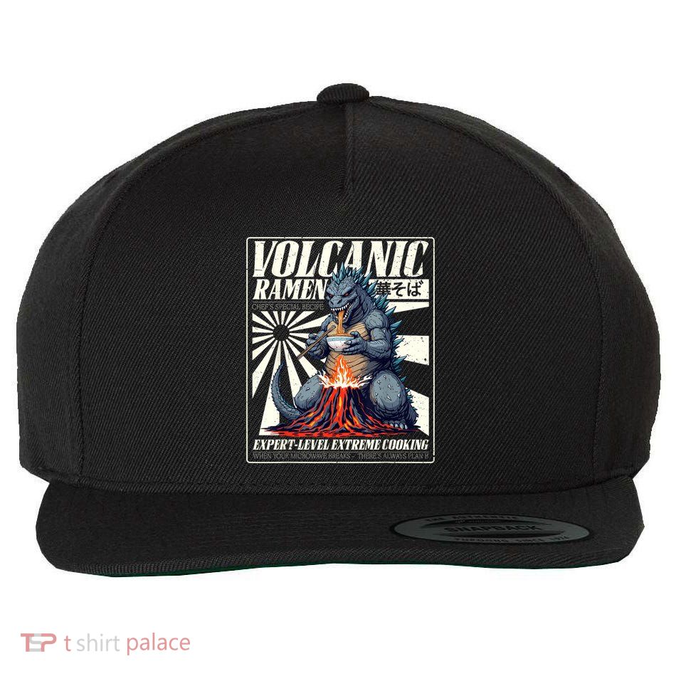 Giant Kaiju Eating Japanese Ramen Monster Lover Birthday Wool Snapback Cap