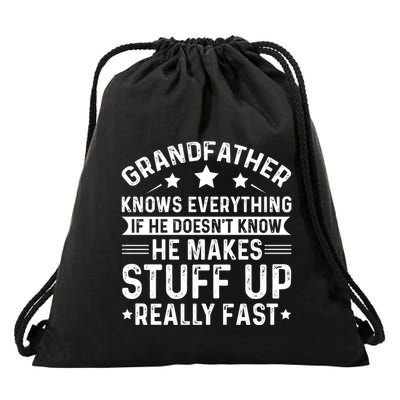 Grandfather Knows Everything Humorous Quote Drawstring Bag