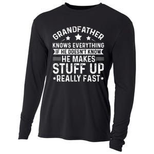 Grandfather Knows Everything Humorous Quote Cooling Performance Long Sleeve Crew