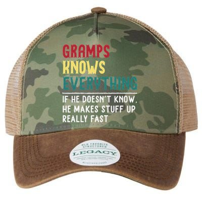 Gramps Know Everything Fathers Day for funny grandpa Gramps Legacy Tie Dye Trucker Hat