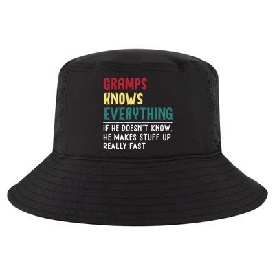 Gramps Know Everything Fathers Day for funny grandpa Gramps Cool Comfort Performance Bucket Hat