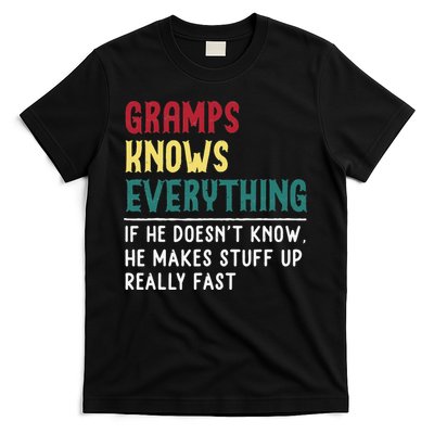 Gramps Know Everything Fathers Day for funny grandpa Gramps T-Shirt