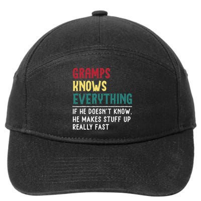 Gramps Know Everything Fathers Day for funny grandpa Gramps 7-Panel Snapback Hat