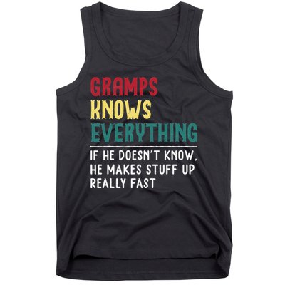 Gramps Know Everything Fathers Day for funny grandpa Gramps Tank Top