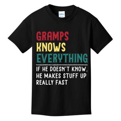 Gramps Know Everything Fathers Day for funny grandpa Gramps Kids T-Shirt