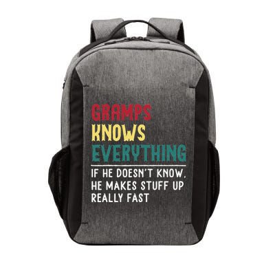 Gramps Know Everything Fathers Day for funny grandpa Gramps Vector Backpack
