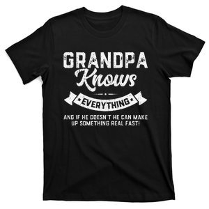 Grandpa Knows Everything 60th Gift Funny FatherS Day T-Shirt