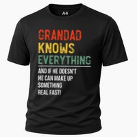 Grandad Knows Everything Father's Day Grandad Cooling Performance Crew T-Shirt